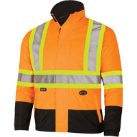 5770 Manteau de s&eacute;curit&eacute; imperm&eacute;able r&eacute;versible, Polyester/Polyur&eacute;thane, Orange haute visibilit&eacute;, Petit Southpoint Industrial Supply