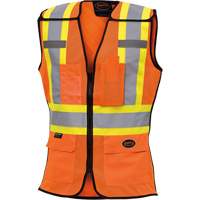 486 Women's High-Visibility Safety Tear-Away Vest, High Visibility Orange, X-Small, Polyester Southpoint Industrial Supply