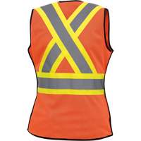 486 Women's High-Visibility Safety Tear-Away Vest, High Visibility Orange, X-Small, Polyester Southpoint Industrial Supply