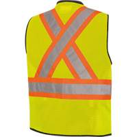 6895 Veste de s&eacute;curit&eacute; haute visibilit&eacute; bicolore avec fermeture &agrave; glissi&egrave;re sur tout le devant, Noir/Jaune lime haute visibilit&eacute;, 2T-Grand/3T-Grand, Polyester Southpoint Industrial Supply