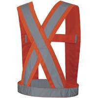 High-Visibility 4" Wide Adjustable Safety Sash, CSA Z96 Class 1, High Visibility Orange, Silver Reflective Colour, One Size SHI029 | Southpoint Industrial Supply