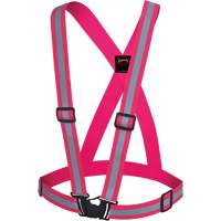High-Visibility Adjustable Safety Sash, Pink, Silver Reflective Colour, One Size SHI032 | Southpoint Industrial Supply
