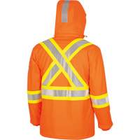 5884 Flash-Gard&reg; FR/Arc-Rated Waterproof Jacket with Hood, Small, High Visibility Orange, 51 cal/cm² Southpoint Industrial Supply