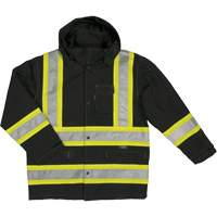 Manteau de s&eacute;curit&eacute; imperm&eacute;able en tissu ind&eacute;chirable Ripstop, Polyester, T-petit, Noir Southpoint Industrial Supply