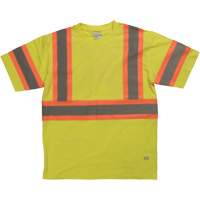 Short Sleeve Safety T-Shirt, Cotton, X-Small, High Visibility Lime-Yellow Southpoint Industrial Supply