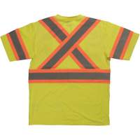 Short Sleeve Safety T-Shirt, Cotton, X-Small, High Visibility Lime-Yellow Southpoint Industrial Supply