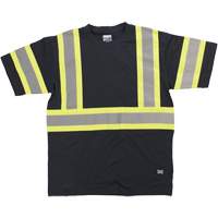 Short Sleeve Safety T-Shirt, Cotton, X-Small, Black Southpoint Industrial Supply