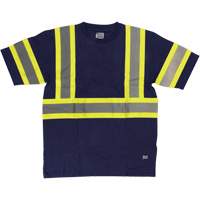 Short Sleeve Safety T-Shirt, Cotton, X-Small, Navy Blue Southpoint Industrial Supply