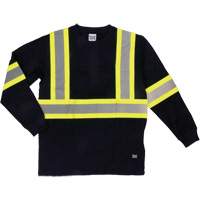 Long Sleeve Safety T-Shirt, Cotton, X-Small, Black Southpoint Industrial Supply