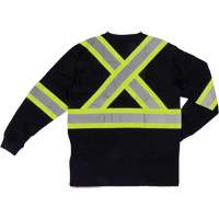 Long Sleeve Safety T-Shirt, Cotton, X-Small, Black SHJ005 | Southpoint Industrial Supply