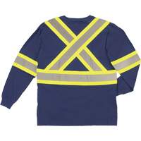 Long Sleeve Safety T-Shirt, Cotton, X-Small, Navy Blue SHJ014 | Southpoint Industrial Supply