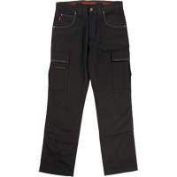 WP100 Work Pants, Cotton/Spandex, Black, Size 0, 30 Inseam SHJ108 | Southpoint Industrial Supply