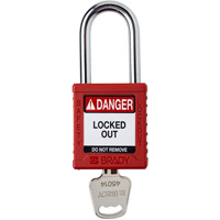 Velocity Lockout Padlock, Red, Keyed Different, Nylon, 1-1/2" Width Southpoint Industrial Supply