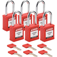 Velocity Lockout Padlocks, Red, Keyed Alike, Nylon, 1-1/2" Width Southpoint Industrial Supply