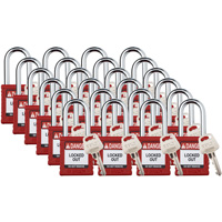 Velocity Lockout Padlocks, Red, Keyed Different, Nylon, 1-1/2" Width Southpoint Industrial Supply