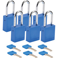 Lockout Padlock, Safety Padlock, Keyed Different, Aluminum, 1-1/2" Width Southpoint Industrial Supply