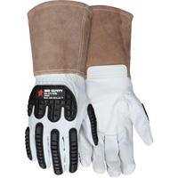 Leather Welding Work Gloves, Medium, Goatskin Palm, Gauntlet Cuff SHJ534 | Southpoint Industrial Supply