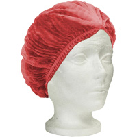 RONCO Care™ Pleated Bouffant Cap, Polypropylene, 24", Red SHJ683 | Southpoint Industrial Supply
