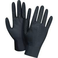 Gants d'examen de poids lourd &agrave; prise tactile, Petit, Nitrile, 8 mils, Sans poudre, Noir Southpoint Industrial Supply