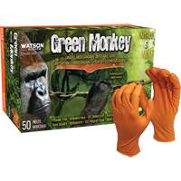 Green Monkey™ Disposable Gloves, Small, Nitrile, 6-mil, Powder-Free, Orange SHJ869 | Southpoint Industrial Supply
