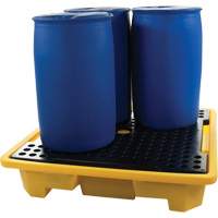 Palette de d&eacute;versements pour quatre barils, Capacit&eacute; de d&eacute;versement 66 gal. US, 57,5" x 57,5" x 12" Southpoint Industrial Supply