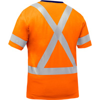 Chemise &agrave; manches courtes et X au dos Bisley, Poly-coton, Petit, Orange haute visibilit&eacute; Southpoint Industrial Supply