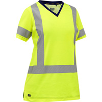 Chemise &agrave; manches courtes et X au dos Bisley pour femmes, Poly-coton, Petit, Jaune lime haute visibilit&eacute; Southpoint Industrial Supply
