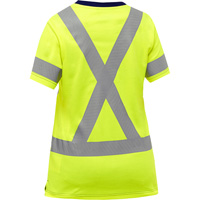 Chemise &agrave; manches courtes et X au dos Bisley pour femmes, Poly-coton, Petit, Jaune lime haute visibilit&eacute; Southpoint Industrial Supply