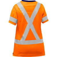 Chemise &agrave; manches courtes et X au dos Bisley pour femmes, Poly-coton, Petit, Orange haute visibilit&eacute; Southpoint Industrial Supply