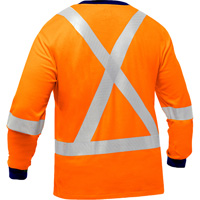 Chemise &agrave; manches longues et X au dos Bisley, Poly-coton, Petit, Orange haute visibilit&eacute; Southpoint Industrial Supply