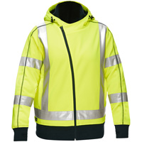 Coton ouat&eacute; doubl&eacute; de sherpa avec capuchon &agrave; fermeture &eacute;clair compl&egrave;te et X au dos Bisley pour femmes, Petit, Jaune lime haute visibilit&eacute; Southpoint Industrial Supply