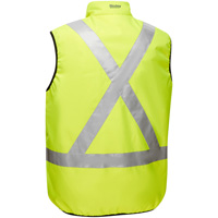 Veste bouffante r&eacute;versible avec X au dos Bisley, Jaune lime haute visibilit&eacute;, Petit, Polyester Southpoint Industrial Supply