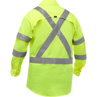 Chemise de travail &agrave; manches longues et X au dos Bisley avec X-Airflow, Poly-coton, Petit, Jaune lime haute visibilit&eacute; Southpoint Industrial Supply