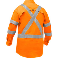 Chemise de travail &agrave; manches longues et X au dos Bisley avec X-Airflow, Poly-coton, Petit, Orange haute visibilit&eacute; Southpoint Industrial Supply