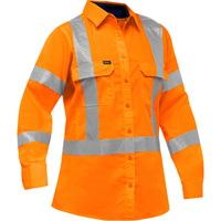 Chemise de travail &agrave; manches longues et X au dos Bisley avec X-Airflow pour femmes, Poly-coton, Petit, Orange haute visibilit&eacute; Southpoint Industrial Supply