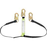 SA-64000-4 Shock Absorbing Lanyard, 4', Snap Hook Center, Snap Hook Leg Ends, Polyester Southpoint Industrial Supply