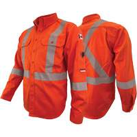 Atlas Guardian&reg; FR/AR Work Shirts with 2" Striping, X-Small, High Visibility Orange Southpoint Industrial Supply