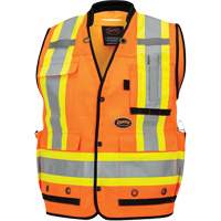 6680 High-Visibility Antimicrobial Mesh-Back Surveyor Vest, High Visibility Orange, Small, Polyester Southpoint Industrial Supply
