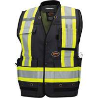6679 High-Visibility Antimicrobial Mesh-Back Surveyor Vest, Black, Small, Polyester Southpoint Industrial Supply