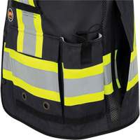 6679 High-Visibility Antimicrobial Mesh-Back Surveyor Vest, Black, Small, Polyester Southpoint Industrial Supply
