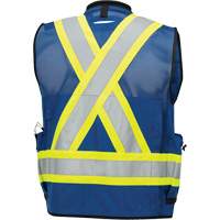 6681 High-Visibility Antimicrobial Mesh-Back Surveyor Vest, Royal Blue, Small, Polyester Southpoint Industrial Supply