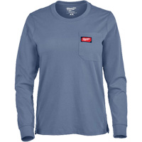 GRIDIRON Long Sleeve Pocket T-Shirt, Women's, X-Small, Blue Southpoint Industrial Supply