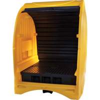 4-Drum Hard Cover Spill Pallet, 68.11" L x 61.61" W x 83.07" H, 1433 lbs. Load Capacity Southpoint Industrial Supply