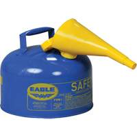 Safety Can for Kerosene with Funnel, Type I, Galvanized Steel, 2.5 US gal., Blue, FM Approved/UL/ULC Listed Southpoint Industrial Supply
