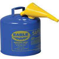 Safety Can for Kerosene with Funnel, Type I, Galvanized Steel, 5 US gal., Blue, FM Approved/UL/ULC Listed Southpoint Industrial Supply