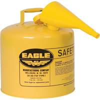 Safety Can for Diesel with Funnel, Type I, Galvanized Steel, 5 US gal., Yellow, FM Approved/UL/ULC Listed Southpoint Industrial Supply