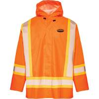 R804 Hurricane Rain Jacket, Small, High Visibility Orange Southpoint Industrial Supply