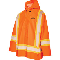R804 Hurricane Rain Jacket, Small, High Visibility Orange Southpoint Industrial Supply