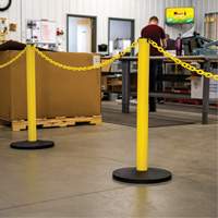 Industrial Stanchion Kit with Plastic Chain, 37" High, Red Southpoint Industrial Supply