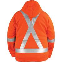 High-Visibility Wind Resistant Zip-Front Sweatshirt with DetachableHood, Men's, Small, High Visibility Orange, 27.7 cal/cm² Southpoint Industrial Supply